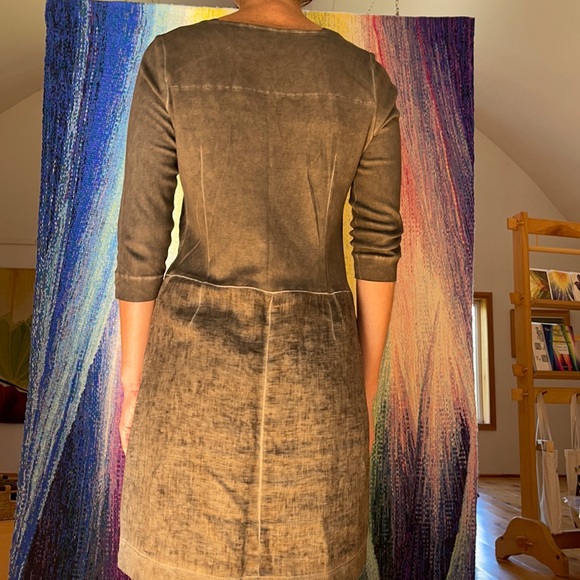 Size M / 36 - Sandwich - Linen Tunic Dress - grey knee length ¾ sleeves, classic - Picture 10 of 16